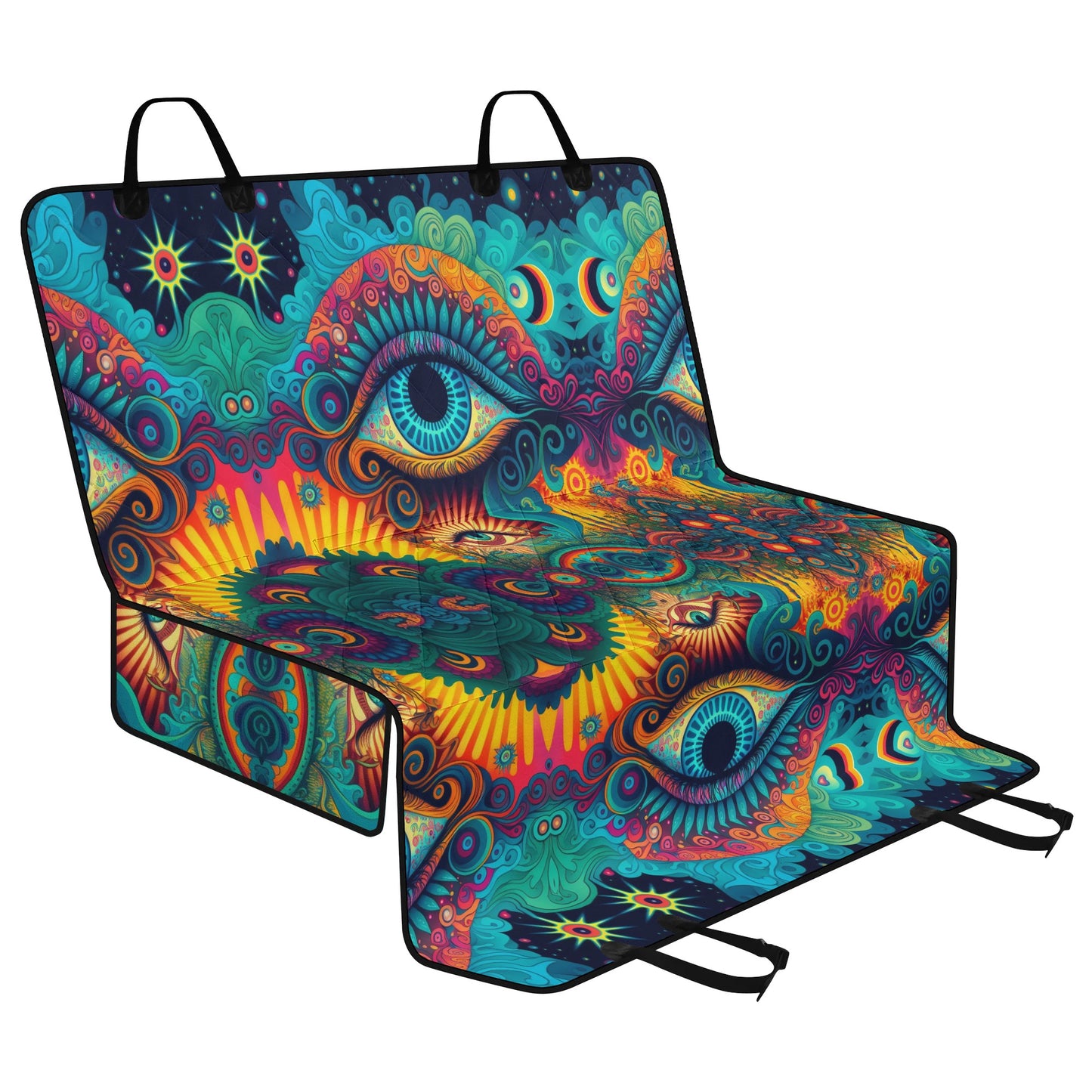 Psychedelic Eye Car Pet Seat Cover - Waterproof Back Seat Cover Pet Hammock Dog Seat Protector