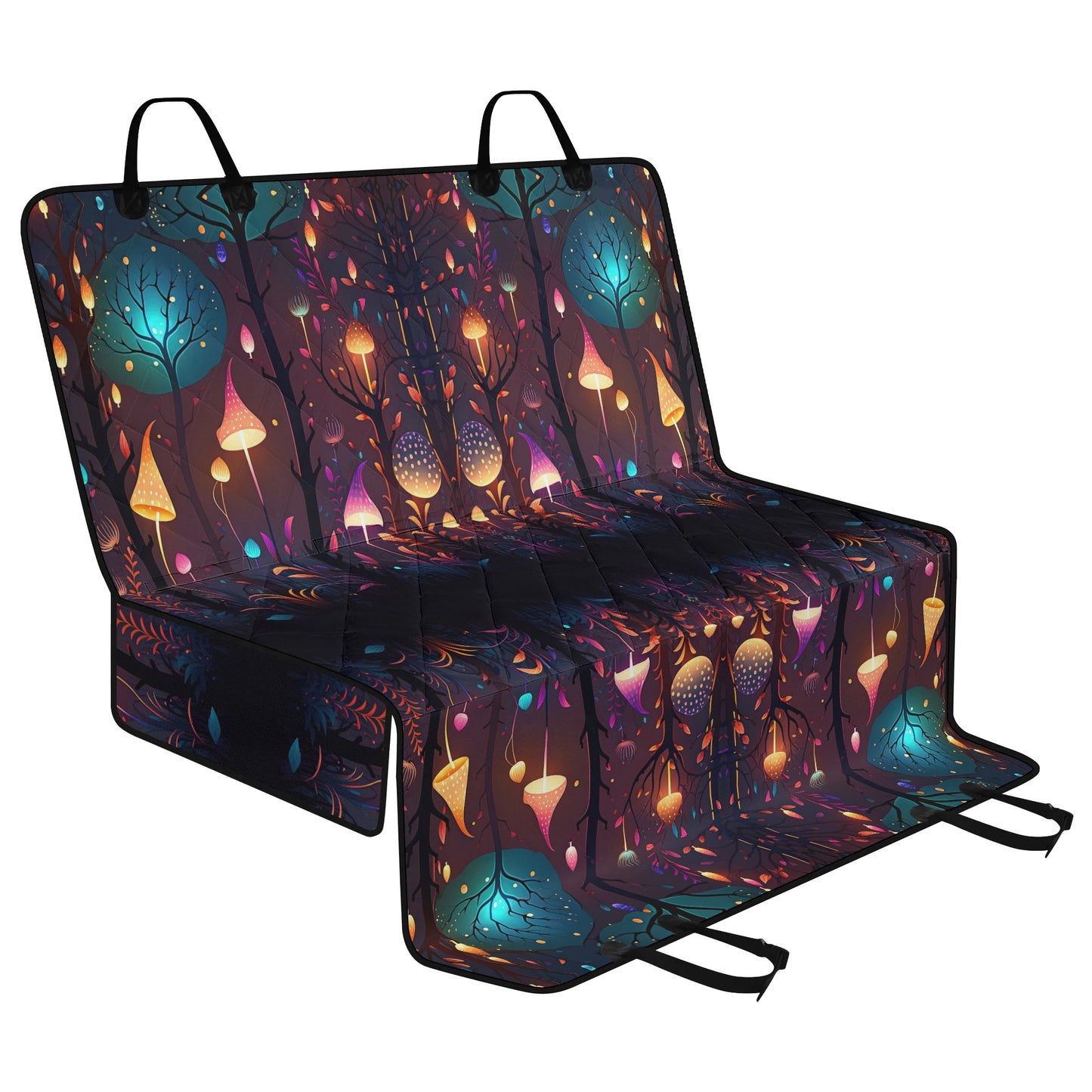 Magical Mushrooms Forest Pet Seat Cover - Car Back Seat Cover Pet Hammock Dog Seat Protector Automotive Car Interior Waterproof Cover