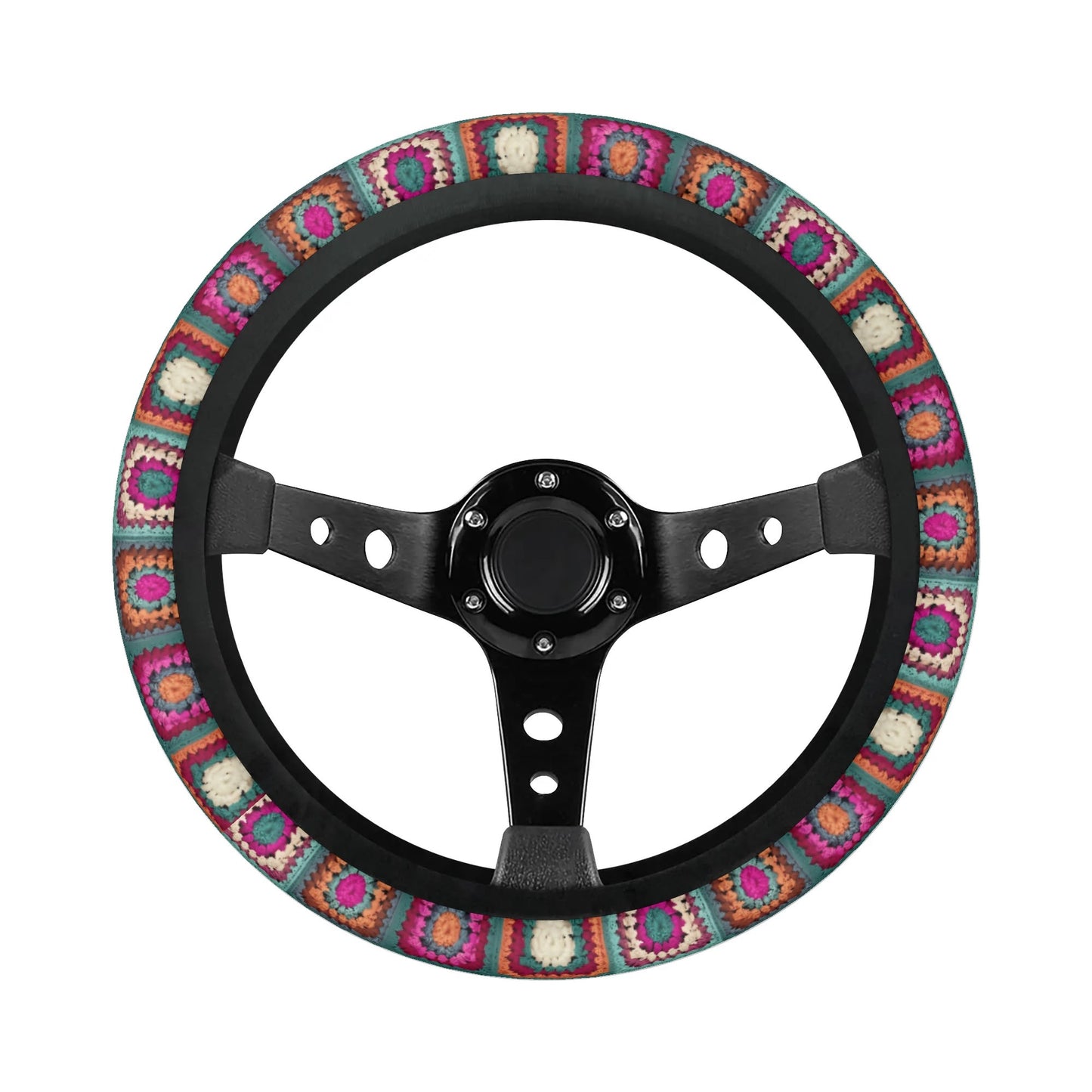 Granny Squares Car Steering Wheel Cover