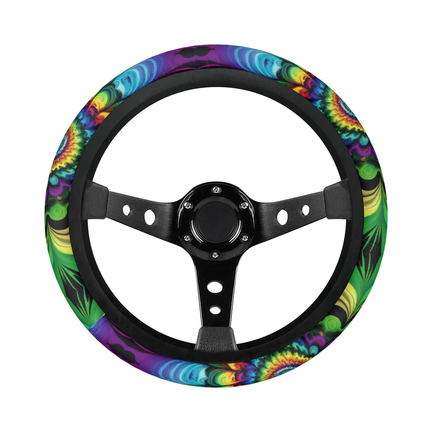 Rainbow Iron Cross Car Steering Wheel Cover