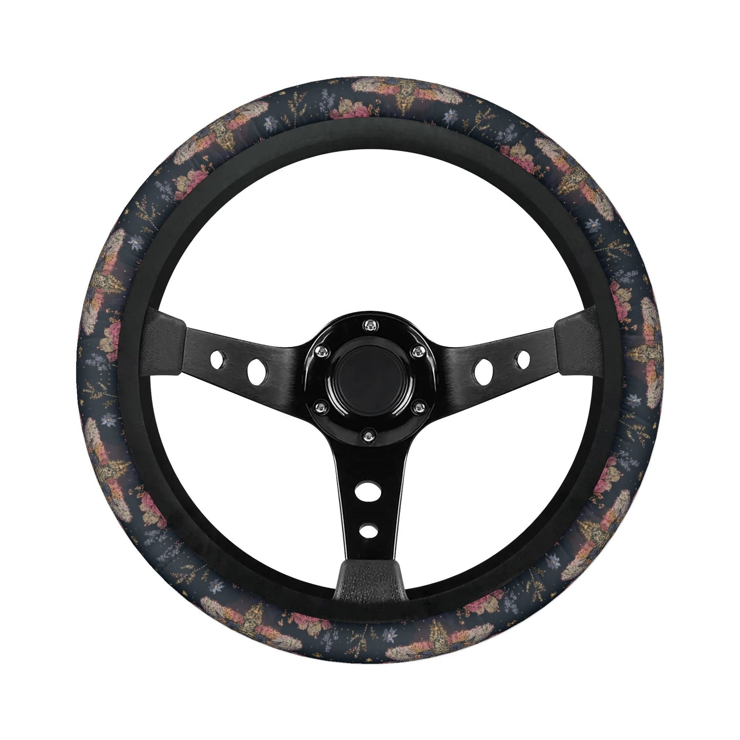Luna Moth Pink Car Steering Wheel Cover