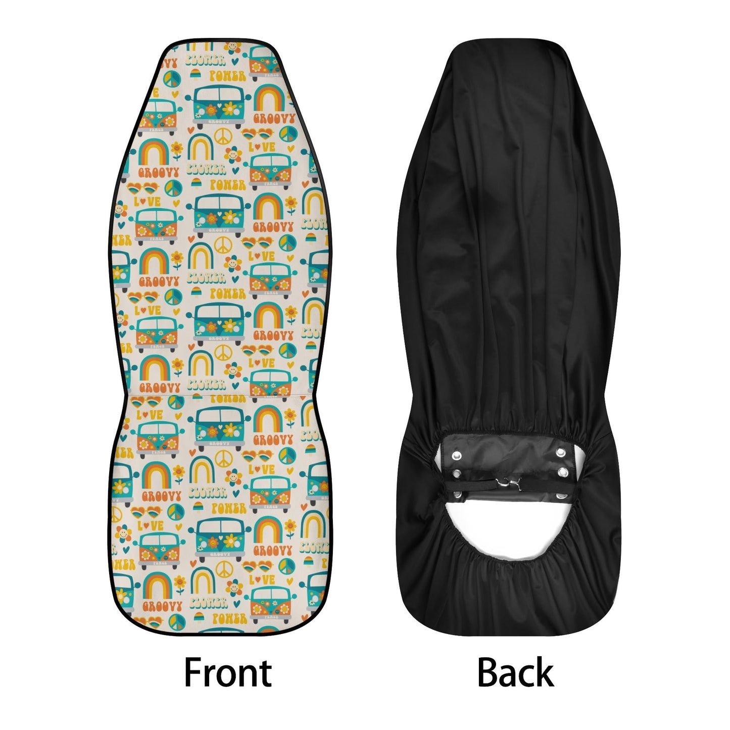 Hippy Camper Car Seat Covers - Front Seat Cover or Full Set Front and Back Seat Cover Front Seat Cover Universal Fit