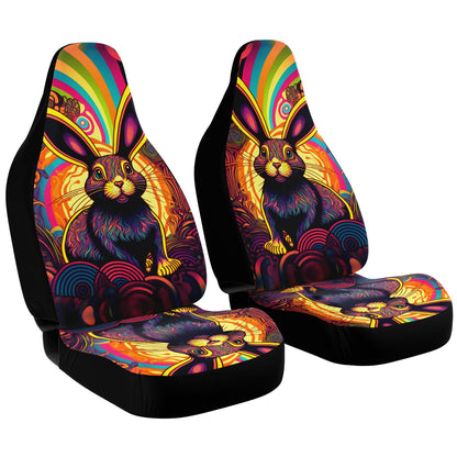 Psycho Rabbit Car Seat Cover - Front Seat Cover or Full Set Front and Back Seat Cover Universal Fit