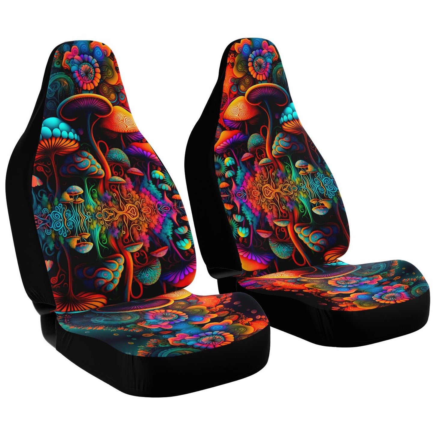 Psychedelic Mushrooms Car Seat Cover - Front Seat Cover or Full Set Front and Back Seat Cover Universal Fit