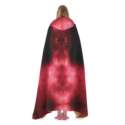 Red Mars Galaxy Hooded Blanket - Micro Fleece Lining Cosy Sherpa Blanket