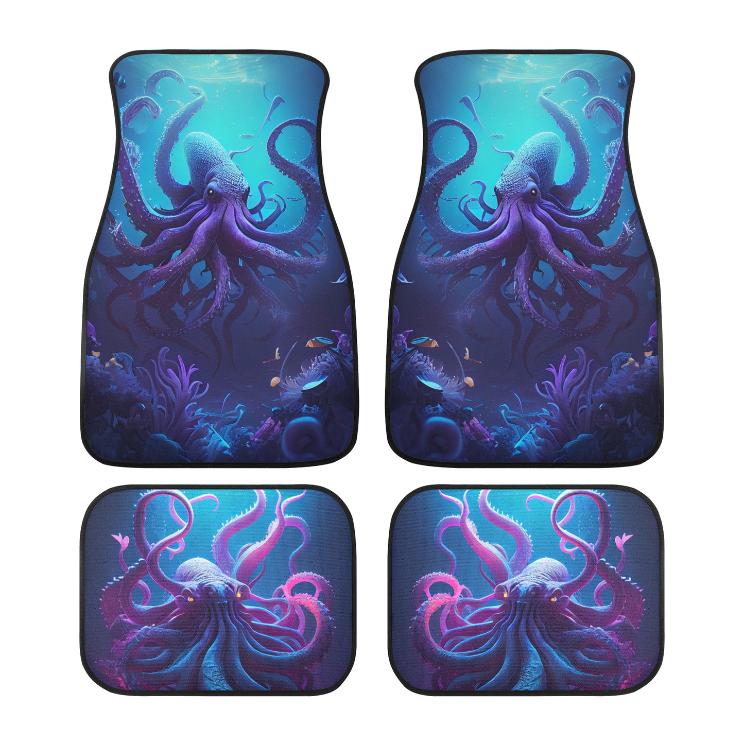 Kraken Sea Monster Car Mats - Set of 2 or 4 Car Floor Mats Car Accessories