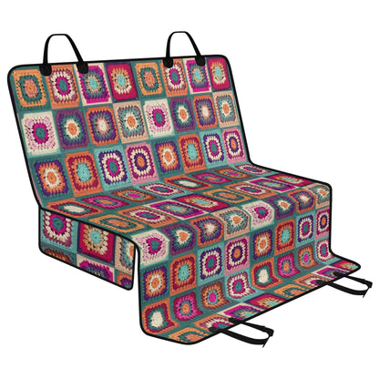 Granny Squares Car Pet Seat Cover - Waterproof Back Seat Cover Pet Hammock Dog Seat Protector