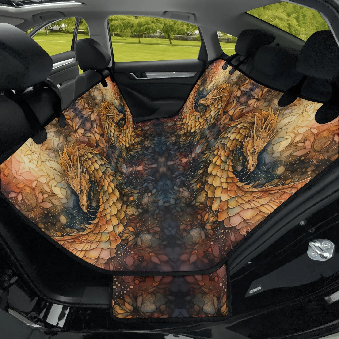 Golden Dragon Car Pet Seat Cover - Waterproof Back Seat Cover Pet Hammock Dog Seat Protector