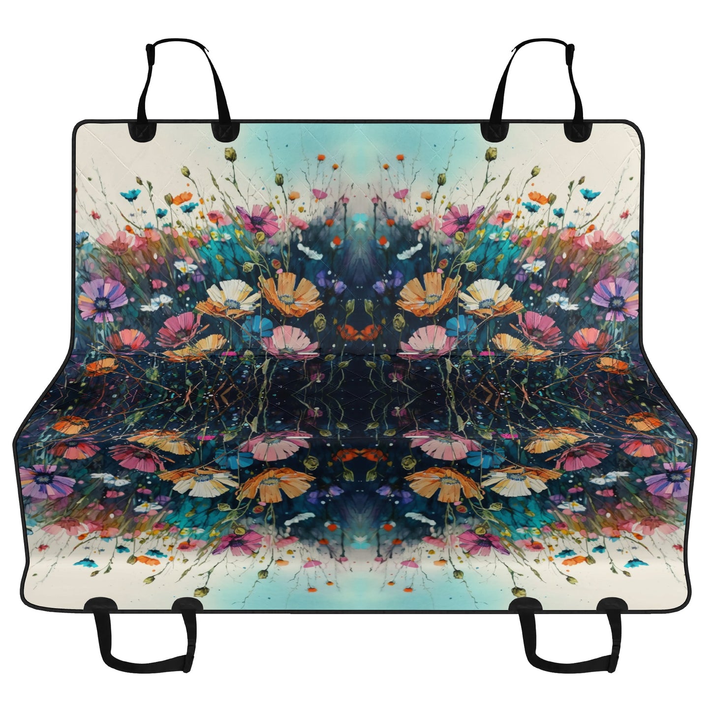 Wild Flower Meadow Car Pet Seat Cover - Waterproof Back Seat Cover Pet Hammock Dog Seat Protector