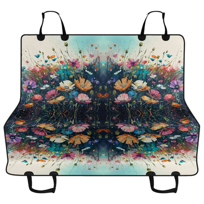 Wild Flower Meadow Car Pet Seat Cover - Waterproof Back Seat Cover Pet Hammock Dog Seat Protector