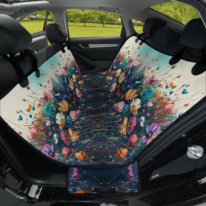 Wild Flower Meadow Car Pet Seat Cover - Waterproof Back Seat Cover Pet Hammock Dog Seat Protector