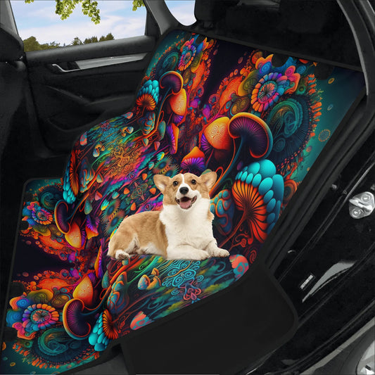 Psychedelic Mushrooms Car Pet Seat Cover - Waterproof Back Seat Cover Pet Hammock Dog Seat Protector