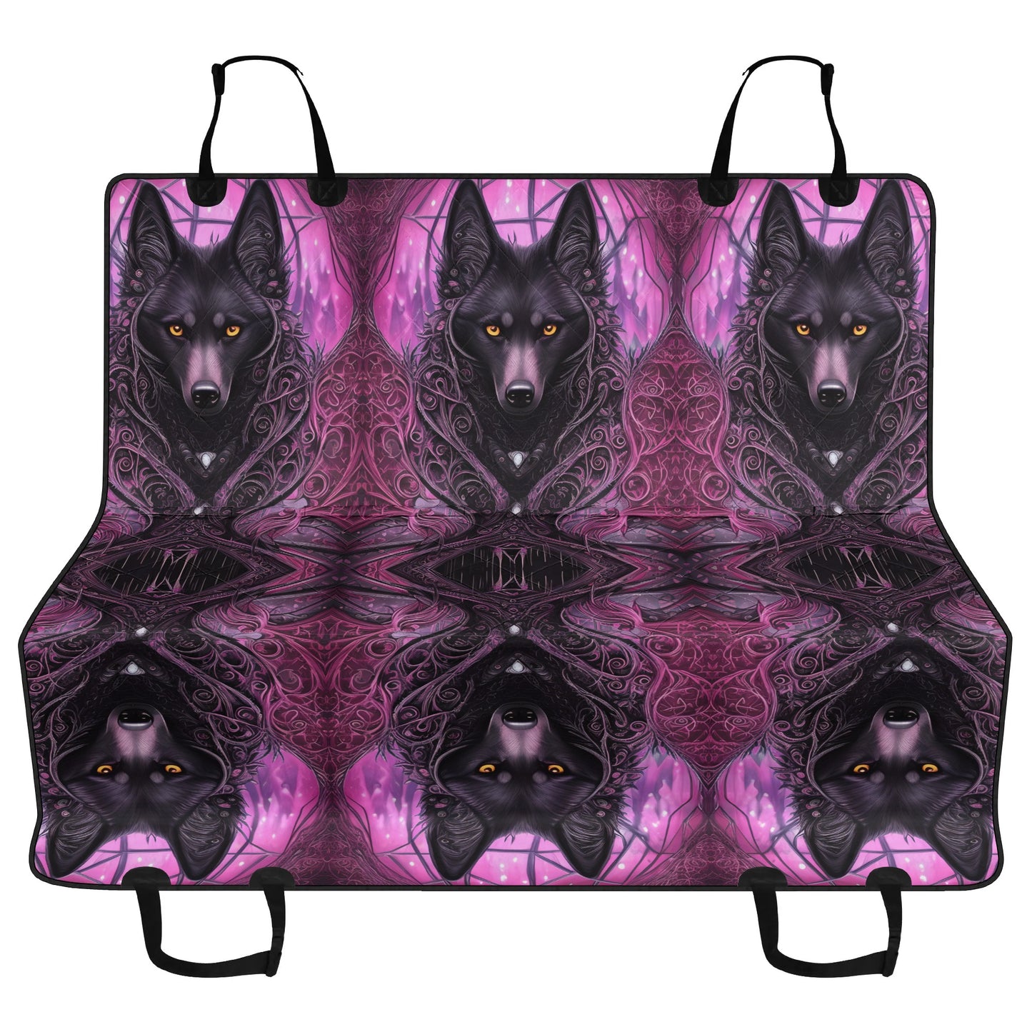Wolf Midnight Purple Car Pet Seat Cover - Waterproof Back Seat Cover Pet Hammock Dog Seat Protector