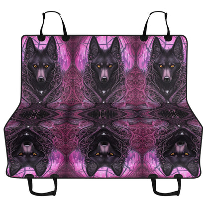 Wolf Midnight Purple Car Pet Seat Cover - Waterproof Back Seat Cover Pet Hammock Dog Seat Protector