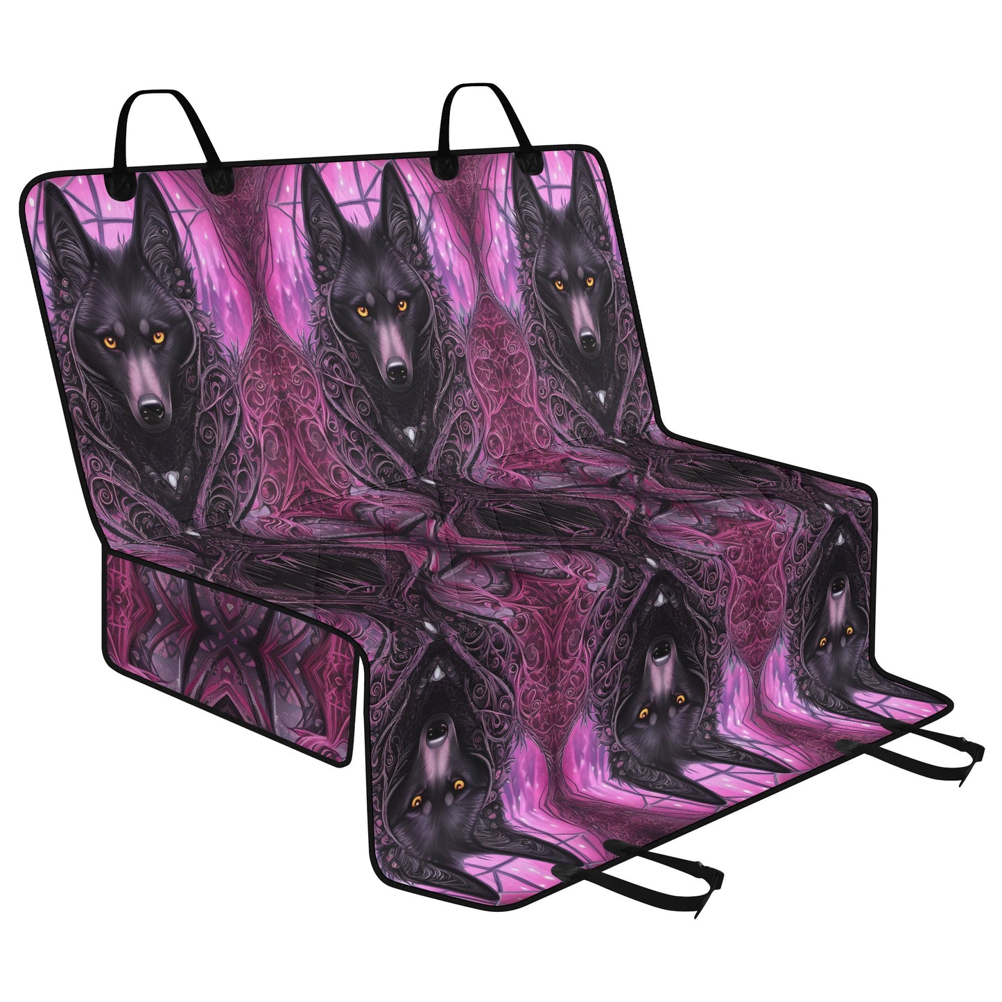 Wolf Midnight Purple Car Pet Seat Cover - Waterproof Back Seat Cover Pet Hammock Dog Seat Protector