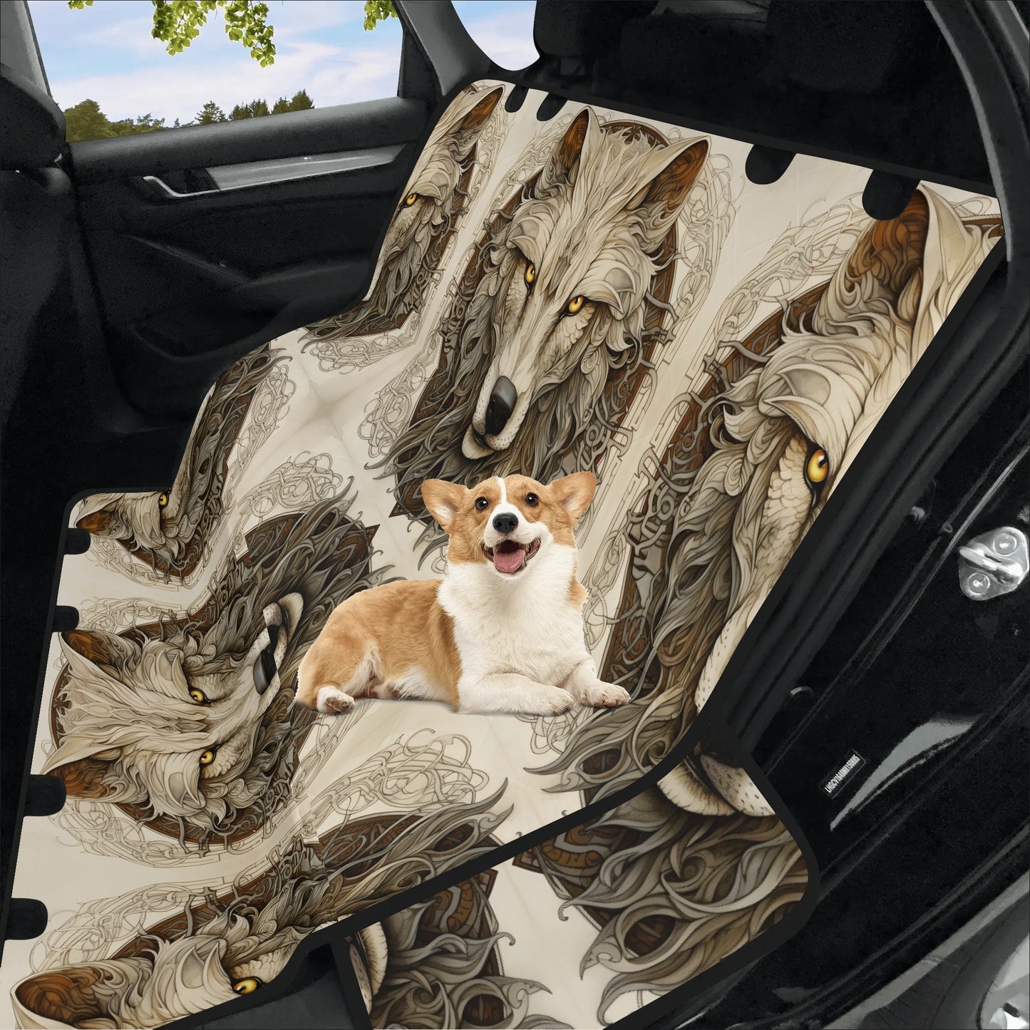 Dire Wolf Car Pet Seat Cover - Waterproof Back Seat Cover Pet Hammock Dog Seat Protector