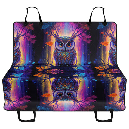 Psychedelic Owl Car Pet Seat Cover - Waterproof Back Seat Cover Pet Hammock Dog Seat Protector