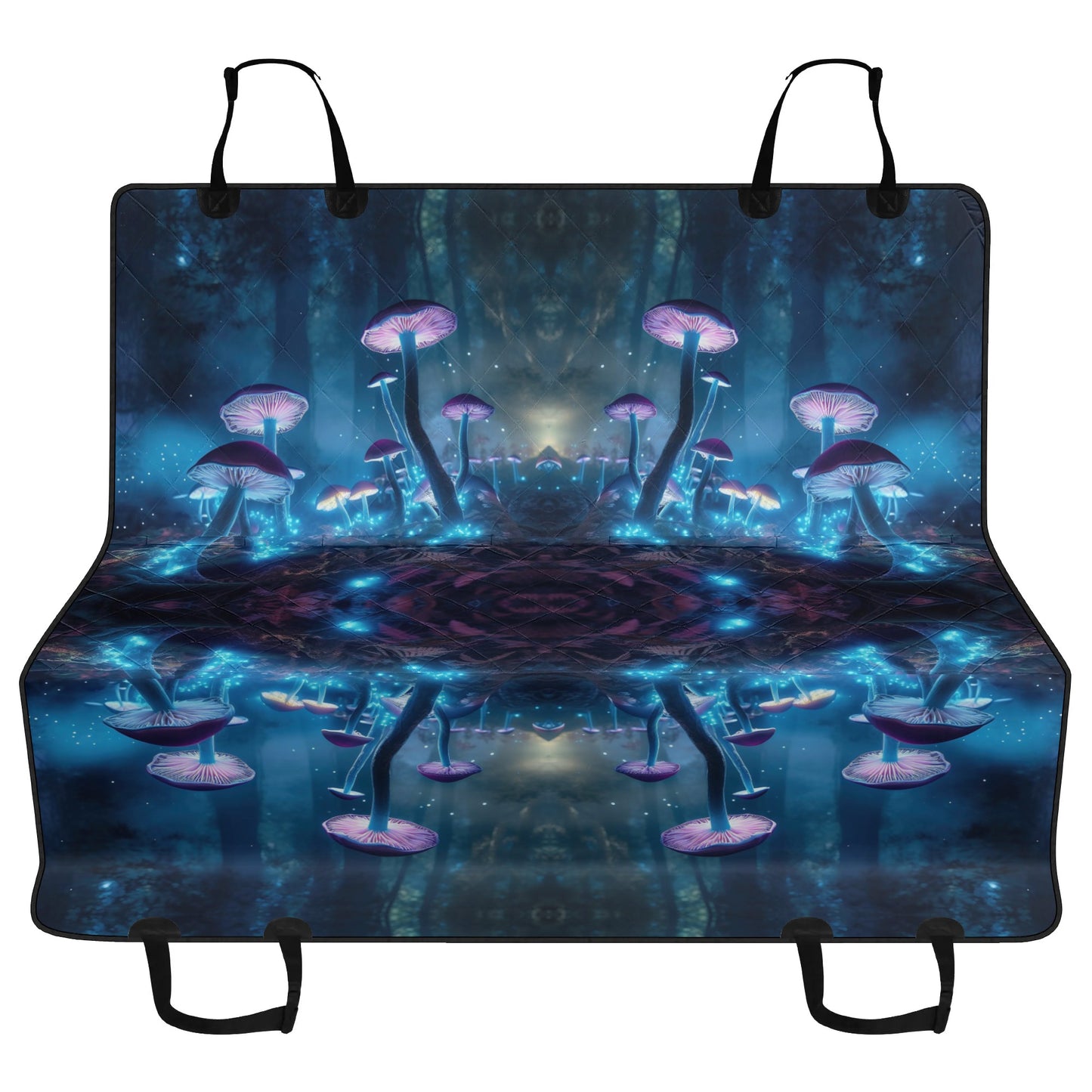 Blue Mushrooms Car Pet Seat Cover - Waterproof Back Seat Cover Pet Hammock Dog Seat Protector