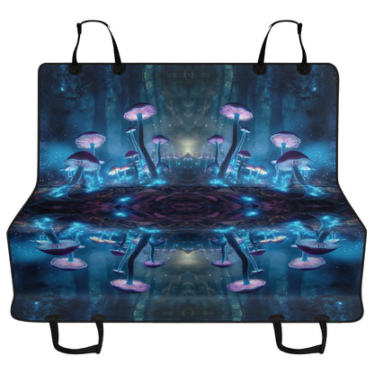 Blue Mushrooms Car Pet Seat Cover - Waterproof Back Seat Cover Pet Hammock Dog Seat Protector