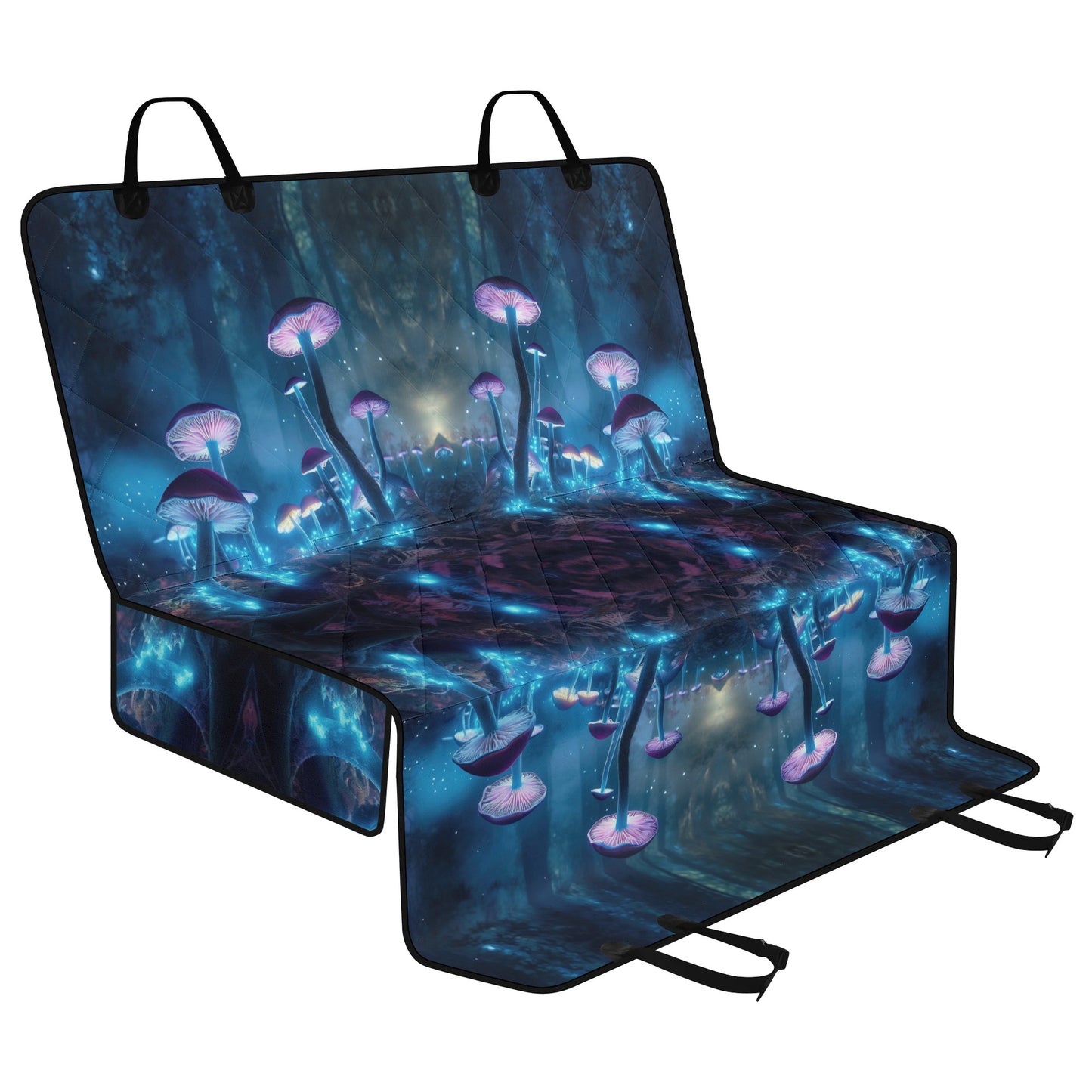Blue Mushrooms Car Pet Seat Cover - Waterproof Back Seat Cover Pet Hammock Dog Seat Protector