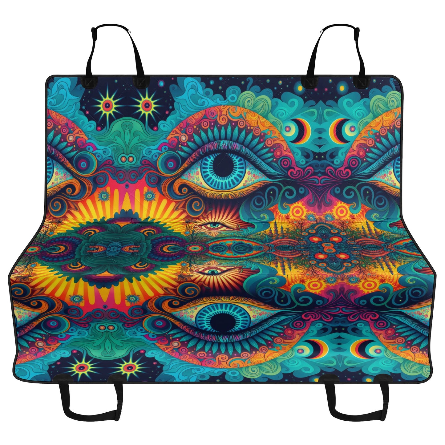 Psychedelic Eye Car Pet Seat Cover - Waterproof Back Seat Cover Pet Hammock Dog Seat Protector