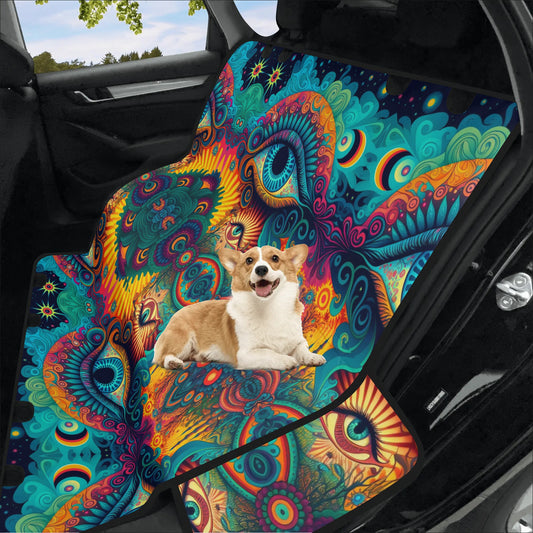 Psychedelic Eye Car Pet Seat Cover - Waterproof Back Seat Cover Pet Hammock Dog Seat Protector