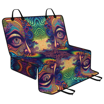 Psychedelic Face Car Pet Seat Cover - Waterproof Back Seat Cover Pet Hammock Dog Seat Protector