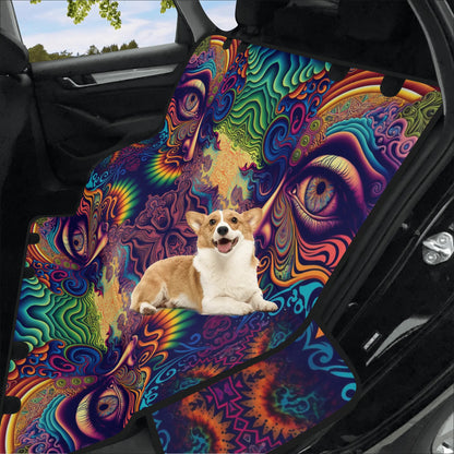 Psychedelic Face Car Pet Seat Cover - Waterproof Back Seat Cover Pet Hammock Dog Seat Protector