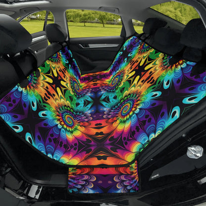 Rainbow Iron Cross Car Pet Seat Cover - Waterproof Back Seat Cover Pet Hammock Dog Seat Protector