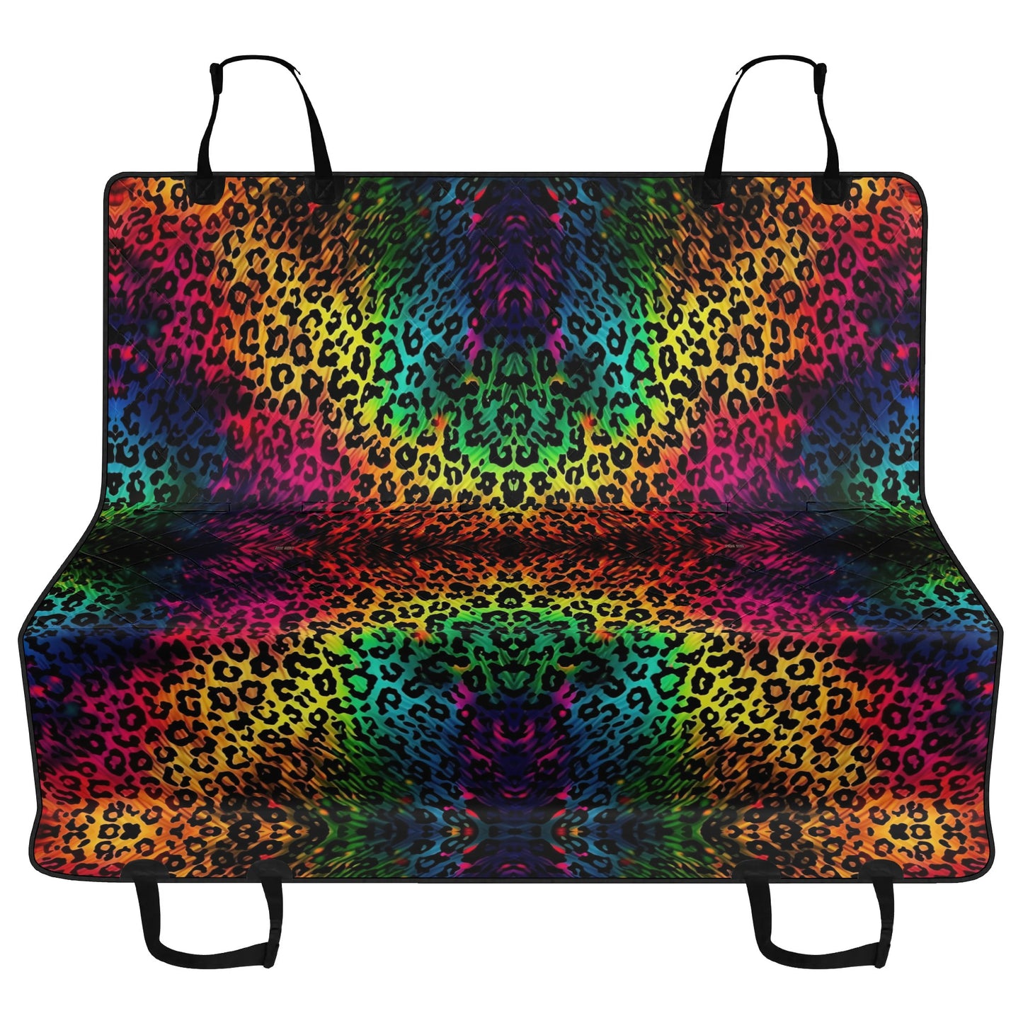 Bright Leopard Print Car Pet Seat Cover - Waterproof Back Seat Cover Pet Hammock Dog Seat Protector