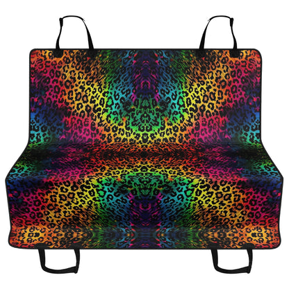 Bright Leopard Print Car Pet Seat Cover - Waterproof Back Seat Cover Pet Hammock Dog Seat Protector