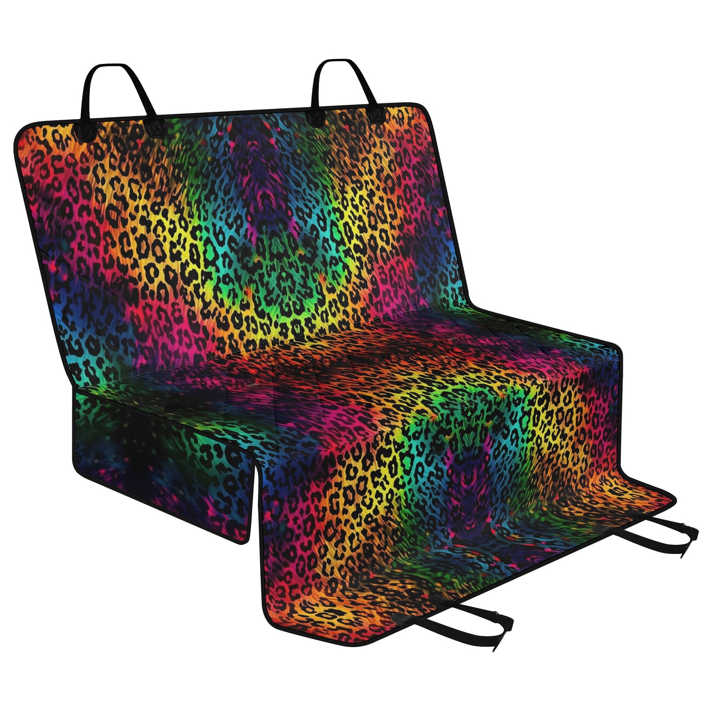 Bright Leopard Print Car Pet Seat Cover - Waterproof Back Seat Cover Pet Hammock Dog Seat Protector