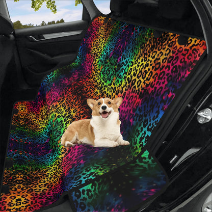Bright Leopard Print Car Pet Seat Cover - Waterproof Back Seat Cover Pet Hammock Dog Seat Protector