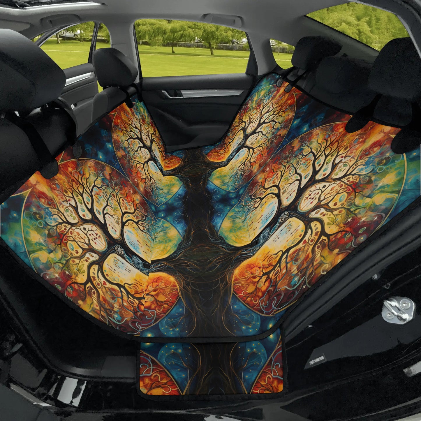 Tree Of Life Pet Seat Cover - Waterproof Back Seat Cover Pet Hammock Dog Seat Protector