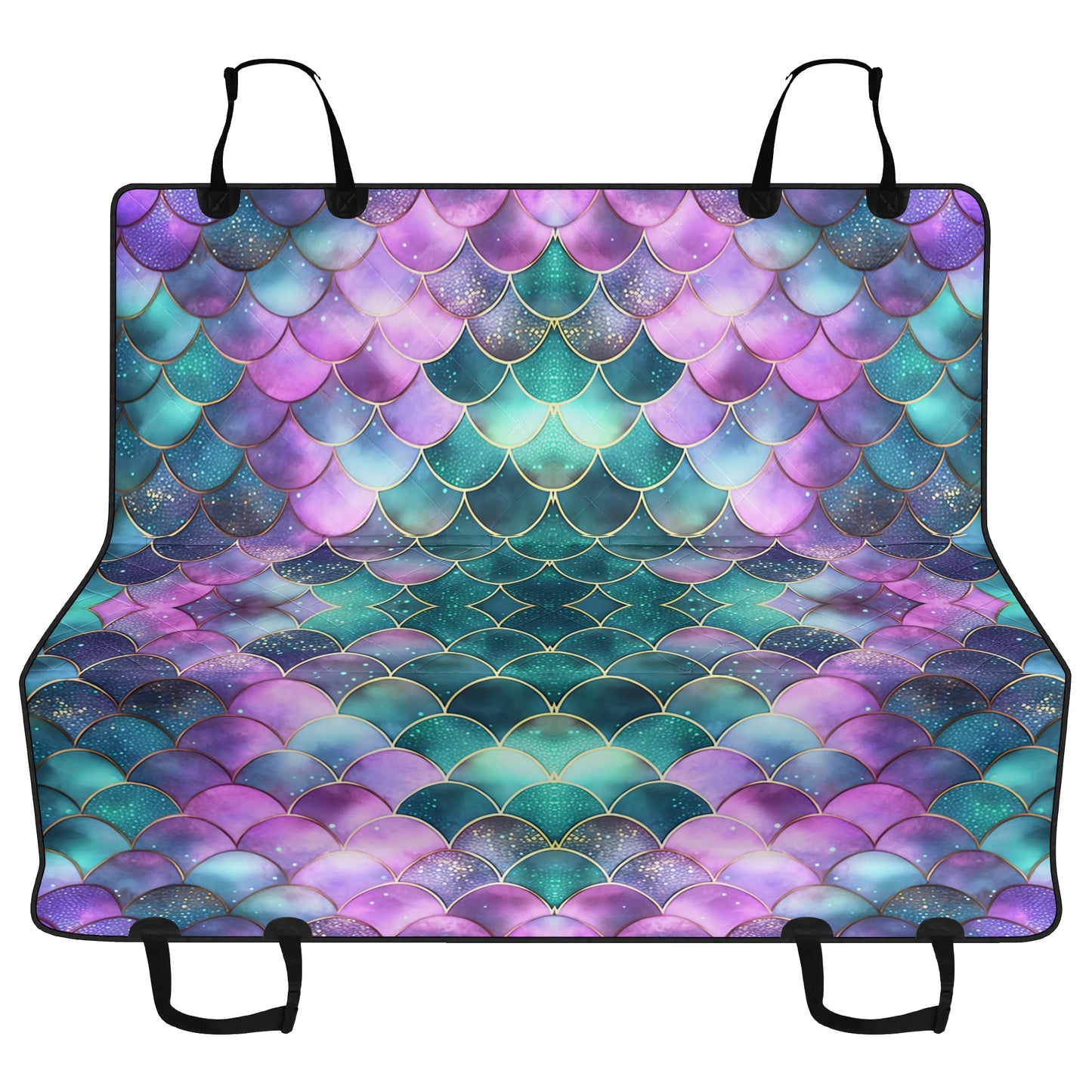 Mermaid Scales Purple Green  Pet Seat Cover - Waterproof Back Seat Cover Pet Hammock Dog Seat Protector