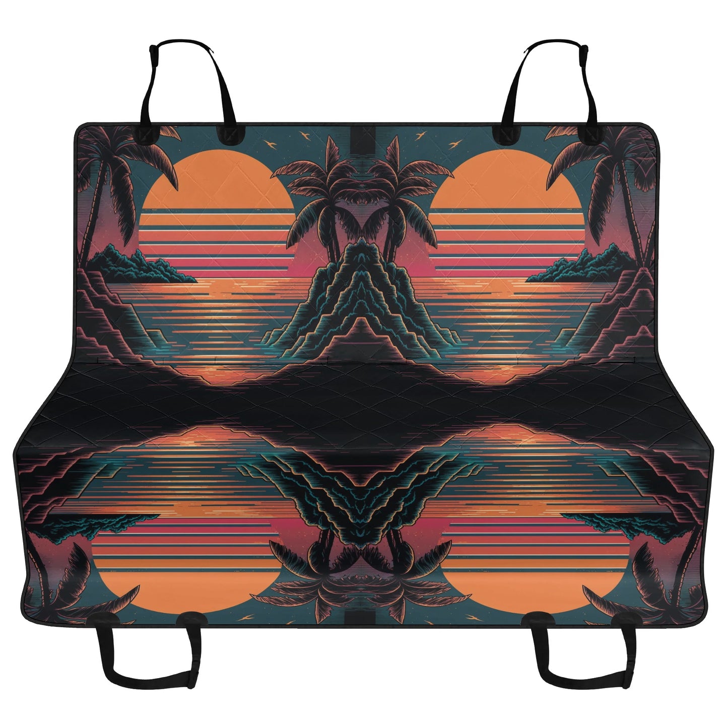 Retro Sunset   Pet Seat Cover - Waterproof Back Seat Cover Pet Hammock Dog Seat Protector