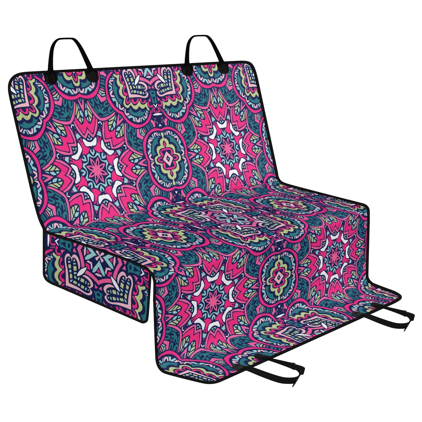 Funky Pink Mandala Pet Seat Cover - Waterproof Back Seat Cover Pet Hammock Dog Seat Protector