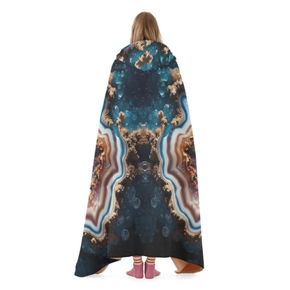 Cracked Geode Hooded Blanket - Micro Fleece Lining Cosy Sherpa Blanket