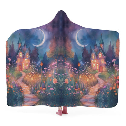 Magical Garden Hooded Blanket - Micro Fleece Lining Cosy Sherpa Blanket