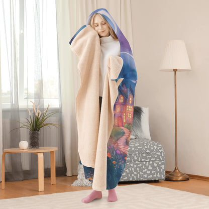Magical Garden Hooded Blanket - Micro Fleece Lining Cosy Sherpa Blanket