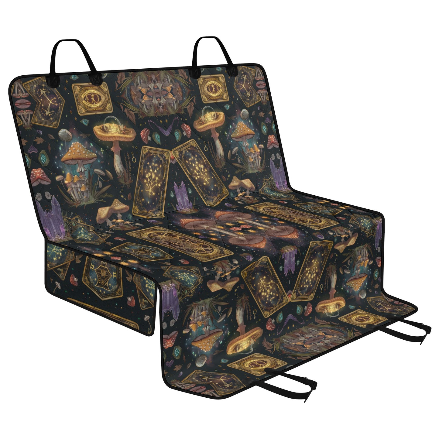 Witchy Mushroom Tarot Cards Pet Seat Cover - Waterproof Back Seat Cover Pet Hammock Dog Seat Protector