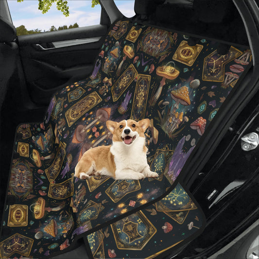 Witchy Mushroom Tarot Cards Pet Seat Cover - Waterproof Back Seat Cover Pet Hammock Dog Seat Protector