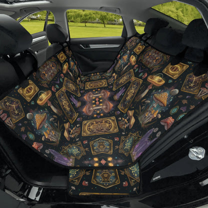 Witchy Mushroom Tarot Cards Pet Seat Cover - Waterproof Back Seat Cover Pet Hammock Dog Seat Protector