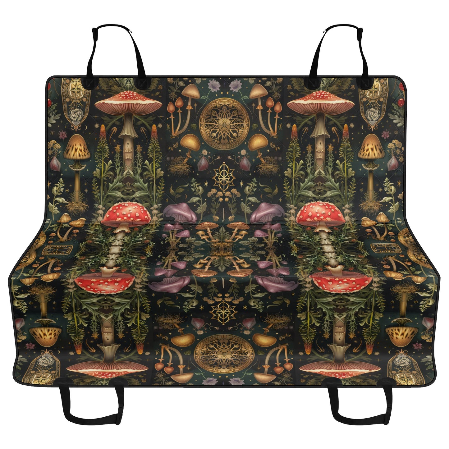 Wild Mushroom Foraging Pet Seat Cover - Waterproof Back Seat Cover Pet Hammock Dog Seat Protector