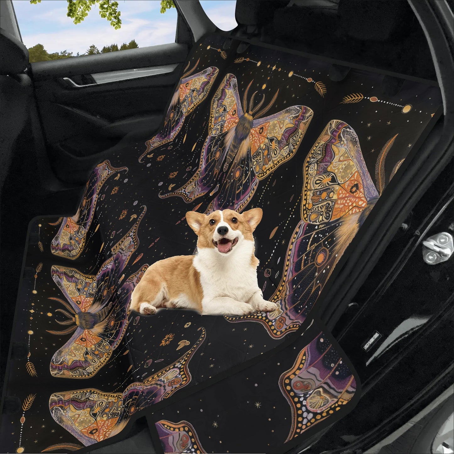 Luna Moth Pet Seat Cover - Car Back Seat Cover Pet Hammock Dog Seat Protector Automotive Car Interior Waterproof Cover