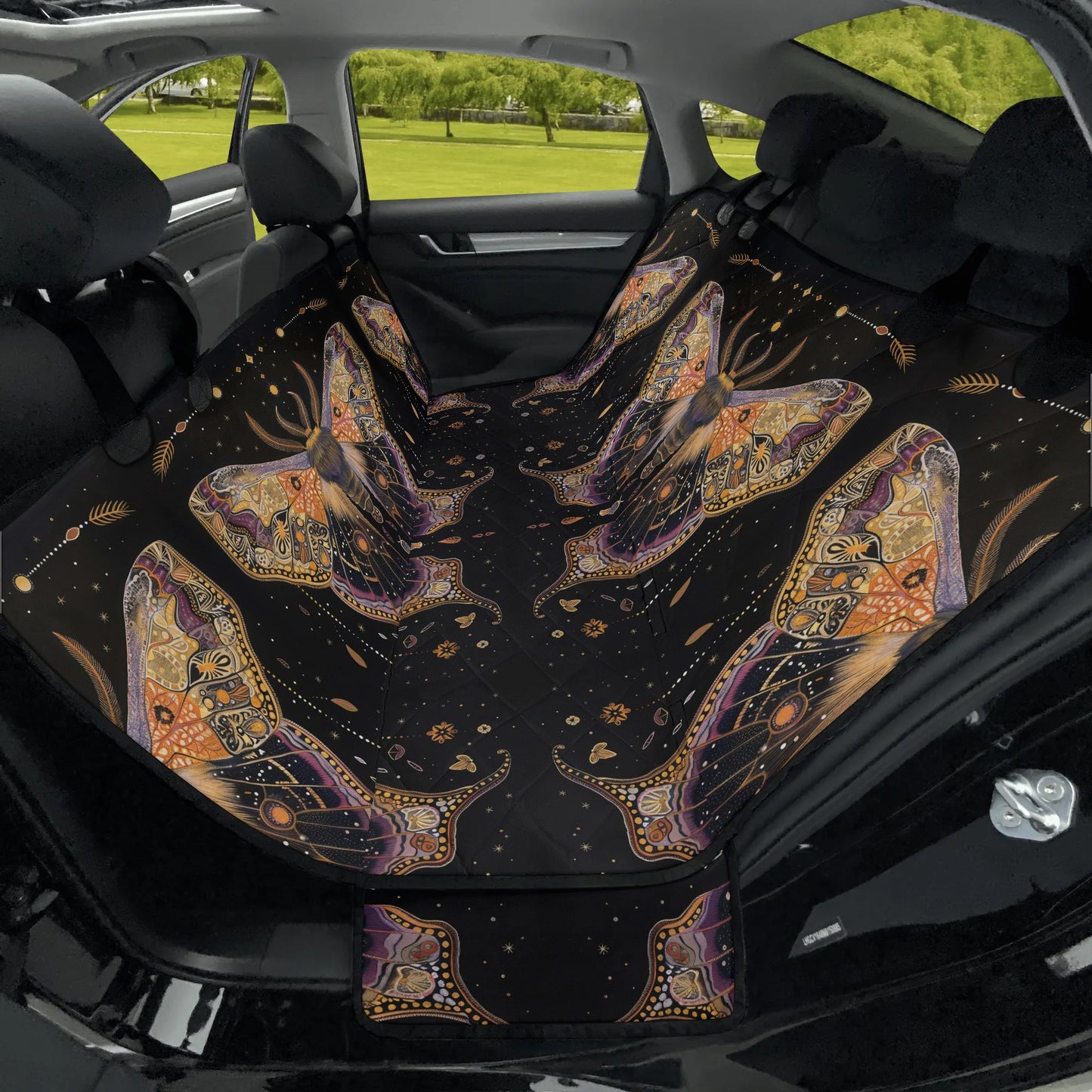 Luna Moth Pet Seat Cover - Car Back Seat Cover Pet Hammock Dog Seat Protector Automotive Car Interior Waterproof Cover
