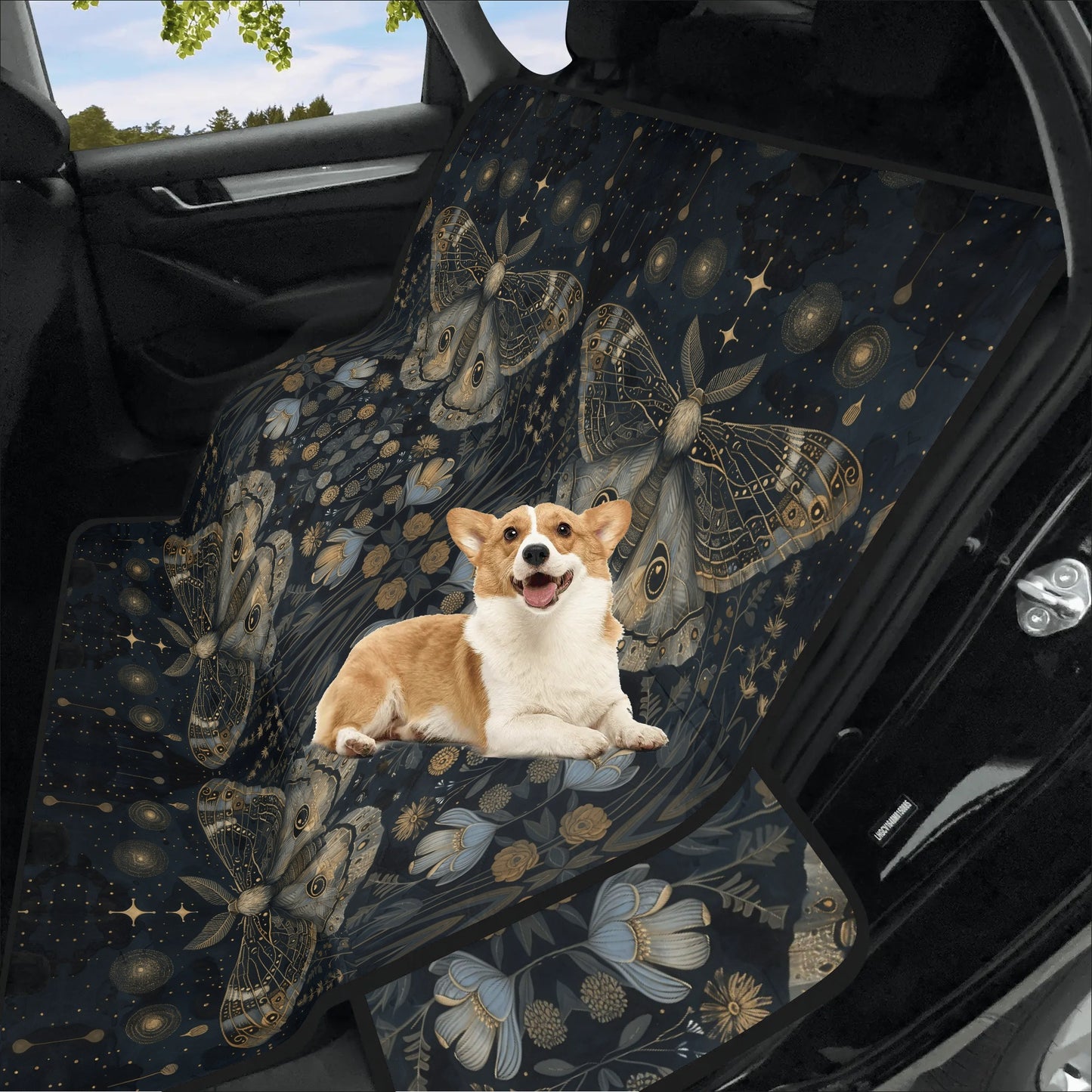 Luna Moth Pastel Pet Seat Cover - Waterproof Back Seat Cover Pet Hammock Dog Seat Protector