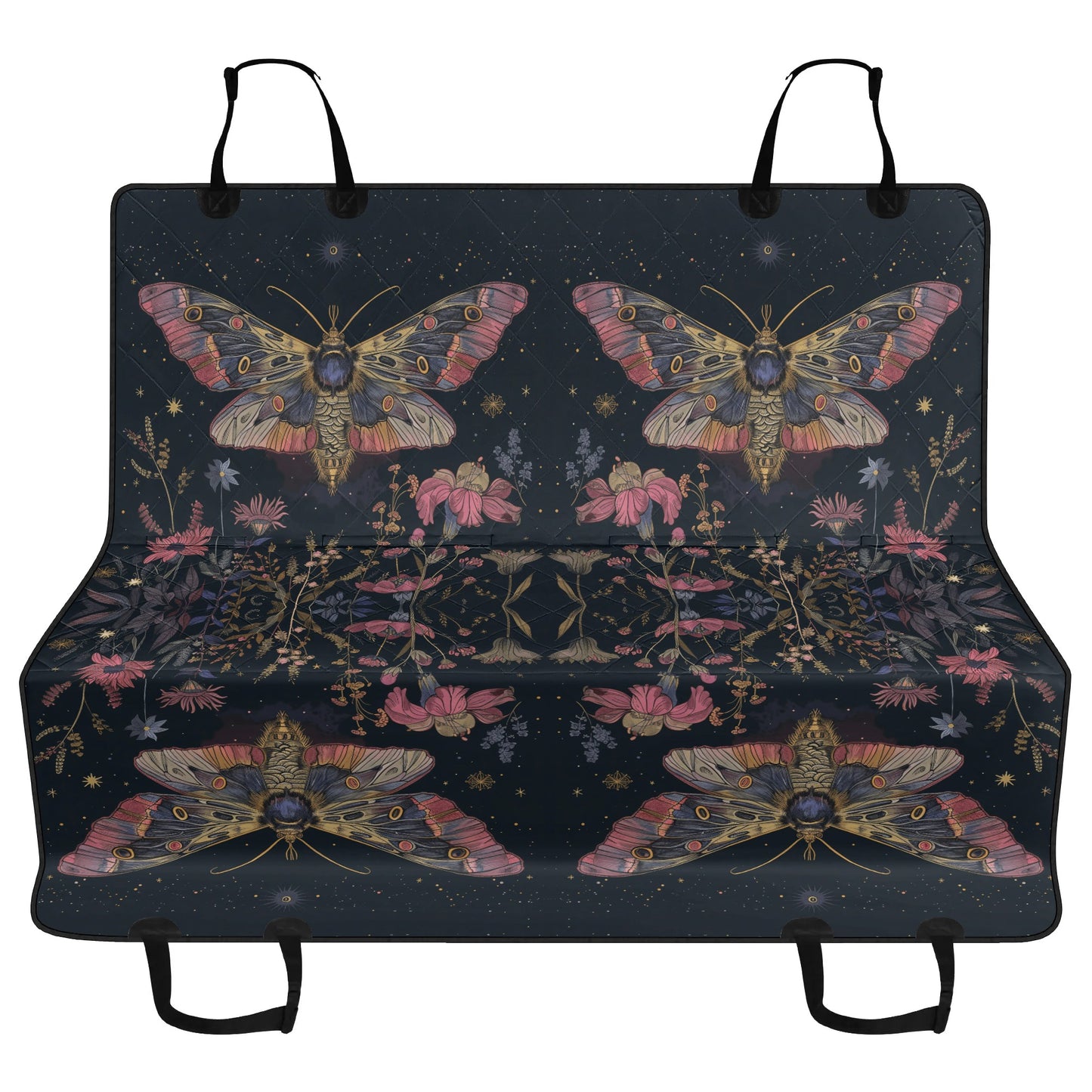 Luna Moth Pink Pet Seat Cover - Car Back Seat Cover Pet Hammock Dog Seat Protector Automotive Car Interior Waterproof Cover