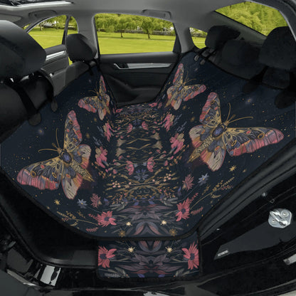 Luna Moth Pink Pet Seat Cover - Car Back Seat Cover Pet Hammock Dog Seat Protector Automotive Car Interior Waterproof Cover
