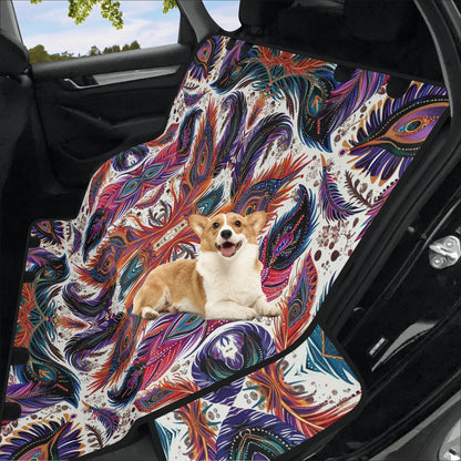 Tribal Feathers Pet Seat Cover - Waterproof Back Seat Cover Pet Hammock Dog Seat Protector